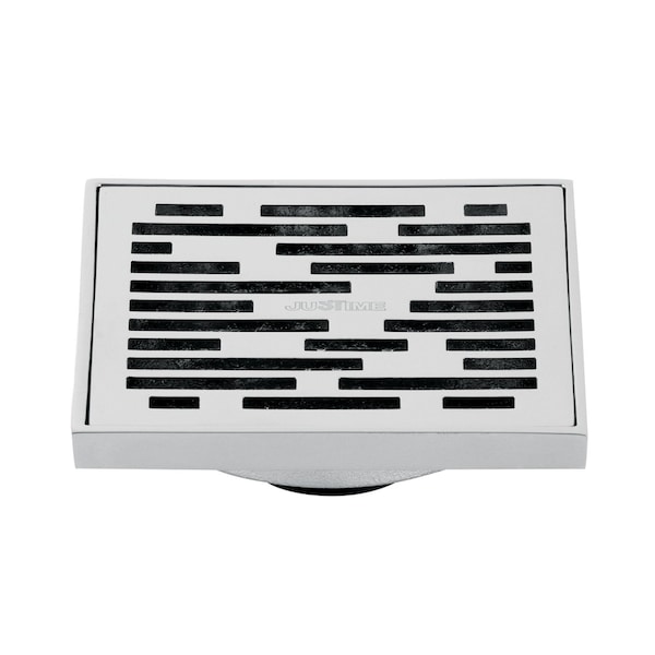 BSF6310C Watercourse Transit 4" Square Grid Shower Drain, Polished Chrm
